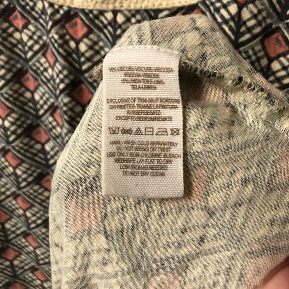 free people crochet raw hem patterned flowy women’s top size small batwing - Picture 9 of 9